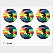 Sticker Rond Planche à skate dans Criss Cross Lightning (Feuille)