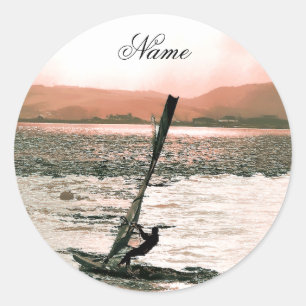 STICKER ROND PLANCHE À VOILE