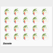 Sticker Rond Planche à voile Summer Beach Baby shower Favour (Feuille)