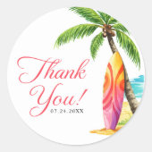 Sticker Rond Planche à voile Summer Beach Merci Favour (Devant)
