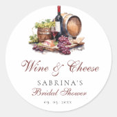 Sticker Rond Planche de charcuterie Vin & Fromage Enterrement d (Devant)