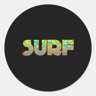 Sticker Rond Planche de surf Surfing