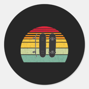 Sticker Rond Planche Rétro Vintage - Semaine de Skateboard avec