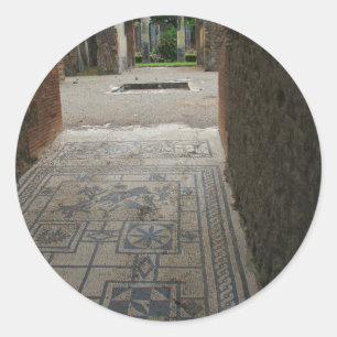 Sticker Rond Plancher de mosaïque de Pompeii
