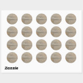 Sticker Rond Planches à grains de bois rustique en relief (Feuille)