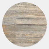 Sticker Rond Planches à grains de bois rustique en relief (Devant)