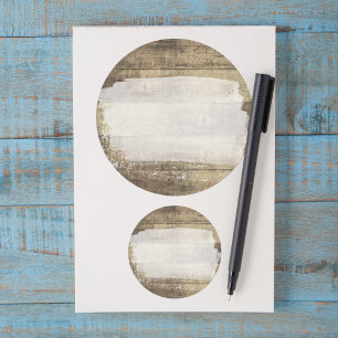 Sticker Rond Planches en bois rustiques peintes shabby grunge v