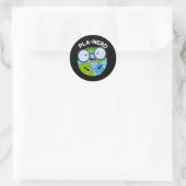Sticker Rond Planerd Funny Planet Puns Dark BG (Sac)