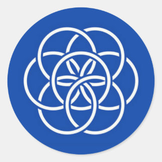 Sticker Rond Planet earth flag