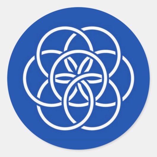 Sticker Rond Planet earth flag (Devant)