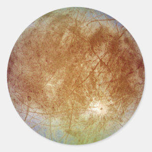 Sticker Rond PLANET JUPITER'S MOON EUROPA (système solaire) ~