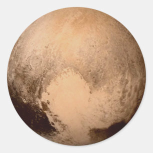 Sticker Rond PLANET PLUTO - AVEZ UN COEUR ! (système solaire) ~