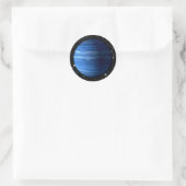 Sticker Rond PLANET URANUS v.2 arrière - plan étoile (système s (Sac)