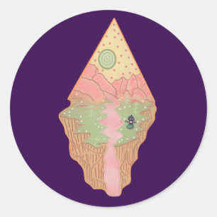 Sticker Rond Planète natale du monstre de Flatwoods Folklore