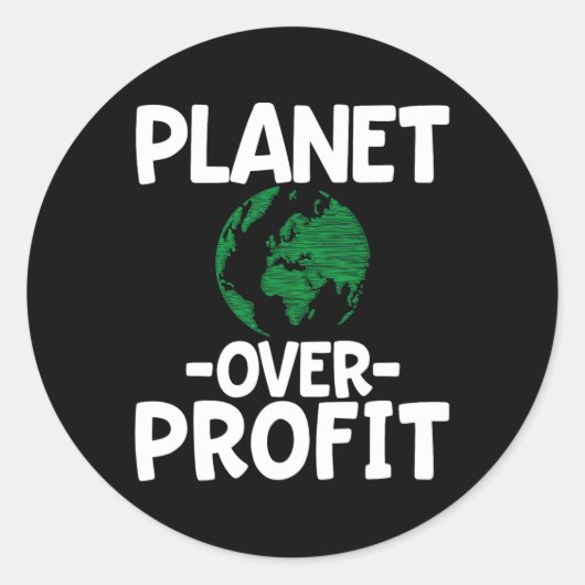 Sticker Rond Planète sur le profit (Devant)