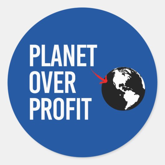 Sticker Rond Planète sur le profit (Devant)
