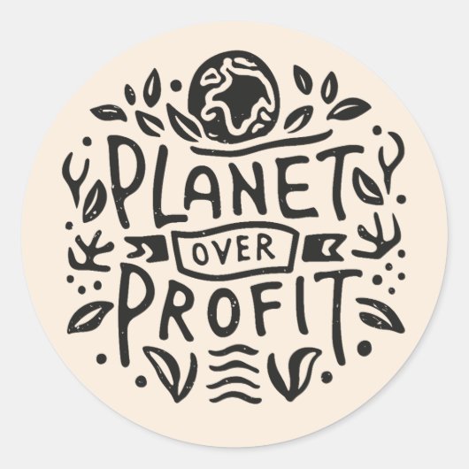Sticker Rond Planète sur le profit (Devant)