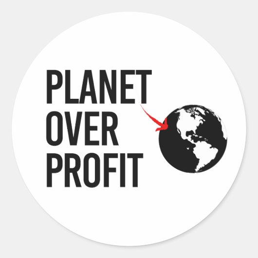Sticker Rond Planète sur le profit (Devant)