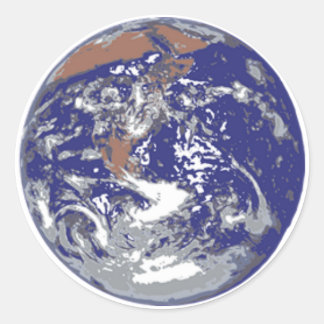 Sticker Rond Planète Terre