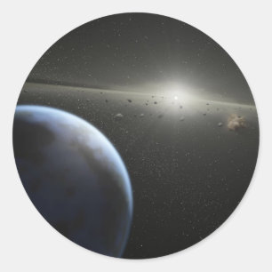 Sticker Rond Planètes de bâtiment