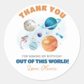 Sticker Rond Planètes de l'espace extra-atmosphérique fête d'an (Devant)