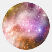 Sticker Rond Planètes Et Galaxie (Devant)