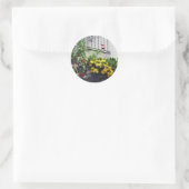 Sticker Rond Planeur Avec Cactus À Fleur Jaune (Sac)