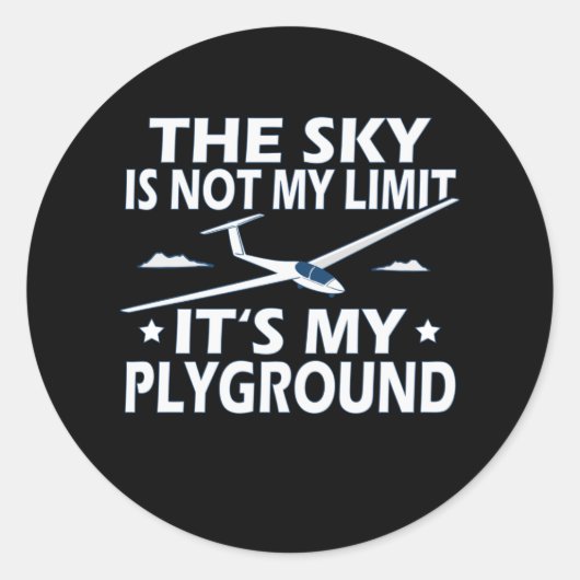 Sticker Rond Planeur Le Ciel N'Est Pas Ma Limite (Devant)