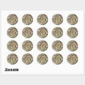 Sticker Rond Planisphère céleste vintage par Peter Apian (Feuille)