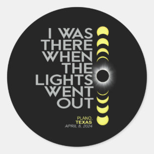 Sticker Rond Plano Texas Total Solar Eclipse 2024