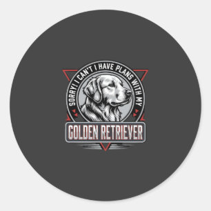 Sticker Rond Plans de Retriever doré Conception de badge de chi
