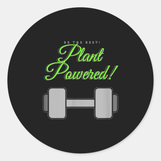 Sticker Rond Plant Wered Gym Motivation Vegetarian  (Devant)