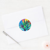 Sticker Rond Plante coloré Agave (Enveloppe)