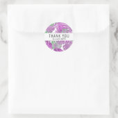 Sticker Rond Plante moderne violet vert monstère tropicale feui (Sac)