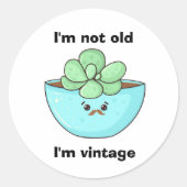 Sticker Rond Plante succulent mignon en style Kawaii (Devant)