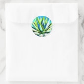 Sticker Rond Plante vert Agave avec ciel bleu (Sac)