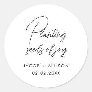Sticker Rond Planter des graines de joie.