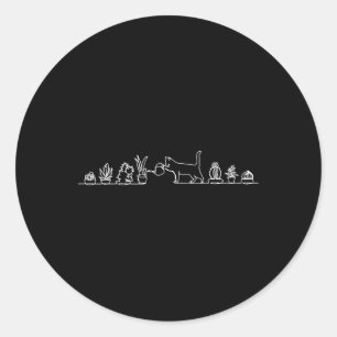 Sticker Rond Plantes d'arrosage de chats