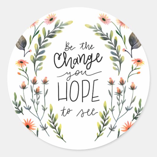 Sticker Rond Plantes et fleurs (Devant)