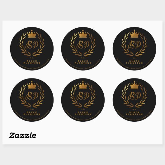 STICKER ROND PLANTEUR NOIR 3 (Feuille)