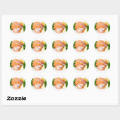 Sticker Rond plaque avec crevettes closeuse (Feuille)