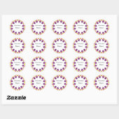 Sticker Rond Plaque avec cutehearts (Feuille)