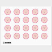 Sticker Rond Plaque avec des coeurs mignons (Feuille)