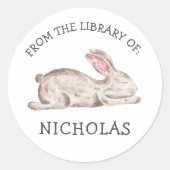 Sticker Rond Plaque bébé lapin dormant lapin lapin (Devant)