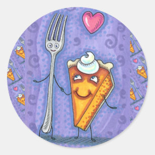 STICKER ROND PLAQUE & CITROUILLE PIE, FAIT L'UN POUR L'AUTRE, R