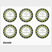 Sticker Rond Plaque - Coeurs verts Pois blanc (Feuille)