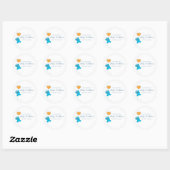 Sticker Rond Plaque de Baby shower de Cookie Monster (Feuille)