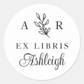 Sticker Rond Plaque de bibliothèque de noms de succursales dess (Devant)