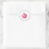 Sticker Rond Plaque de classe de l'enseignant avec Apple (Sac)