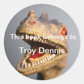 Sticker Rond Plaque de dinosaure